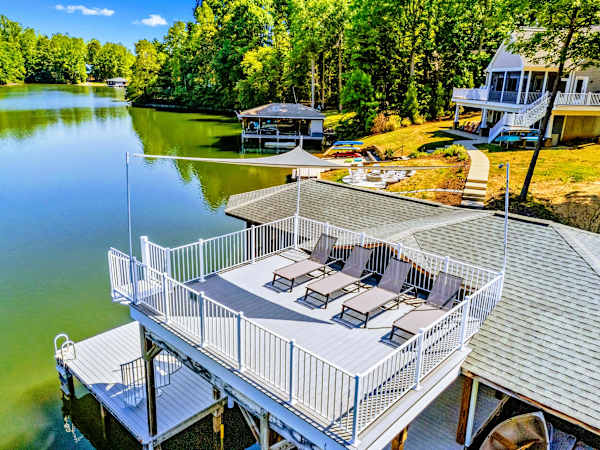 Boathouse Sun Deck - Stretch out above the lake with the cove and the home framing the view back to shore.