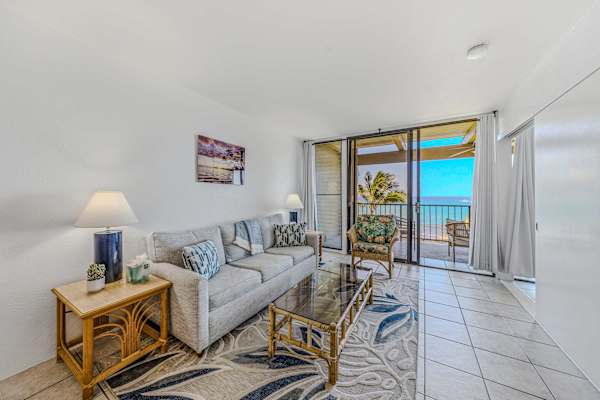 Relax In A Bright Ocean View Living Room