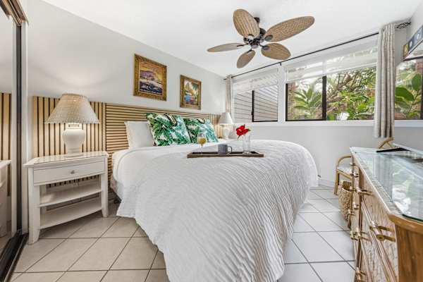 Peaceful king bedroom designed for restful nights