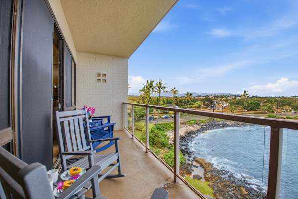 Private Balcony with Coastal Views and Seating