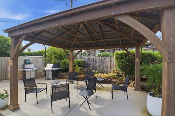 Covered Patio with BBQ Grills and Seating