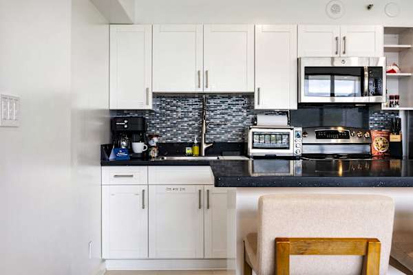 Your fully equipped kitchen is perfect for your culinary needs