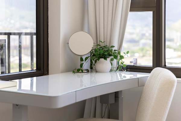 Dedicated small desk in your bedroom area