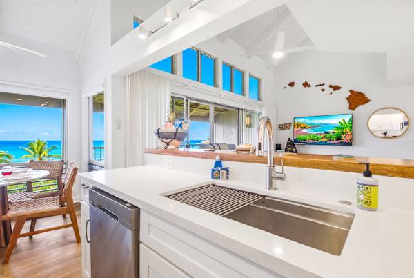 Kitchen sink with beautiful ocean views