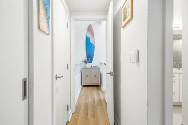 Hallway connecting the home's living spaces