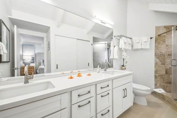 Elegant bathroom with dual sinks