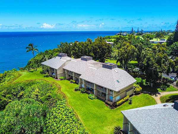 Coastal residence surrounded by lush gardens