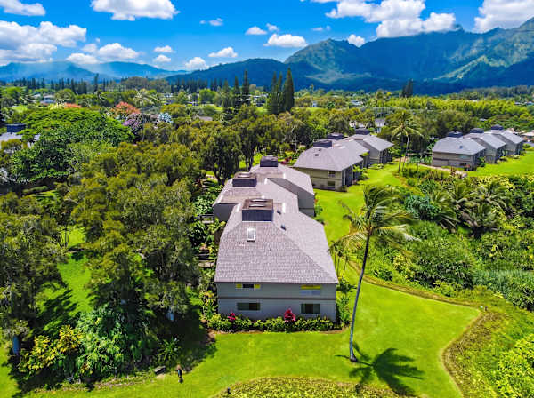 Aerial perspective of the surrounding buildings