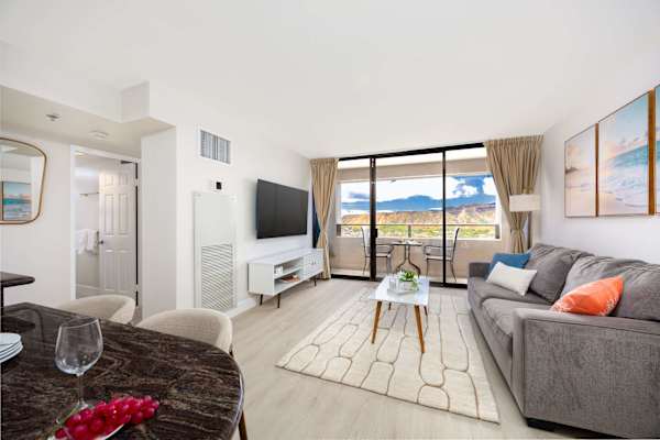 Experience effortless indoor-outdoor living in your light-filled main room, complete with an open dining area and direct access to a scenic private balcony.