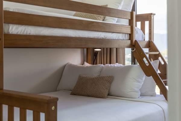 Unwind in your cozy secondary bedroom complete with a wooden twin-over-queen bunk bed.