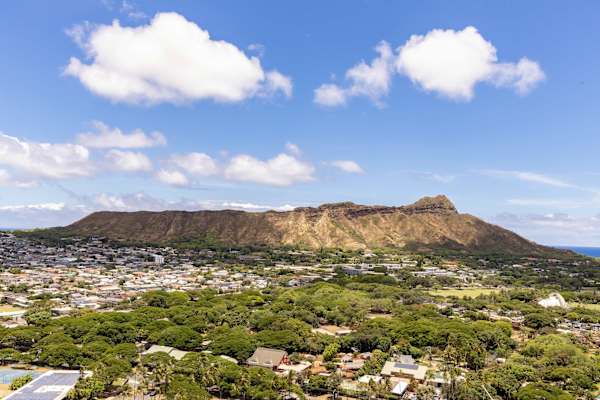 Enjoy the majestic view of Diamond Head Mountain from your balcony