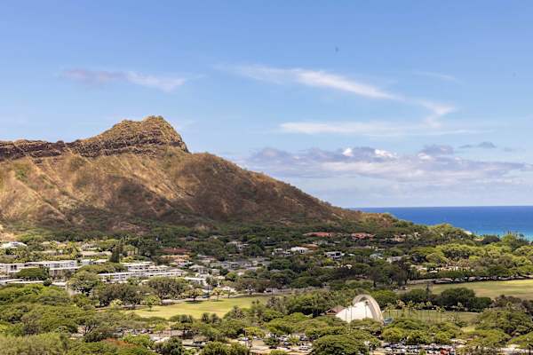 View of Diamond Head Mountain and the ocean from your balcony