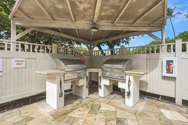 Cook outdoors at the dedicated BBQ grill stations