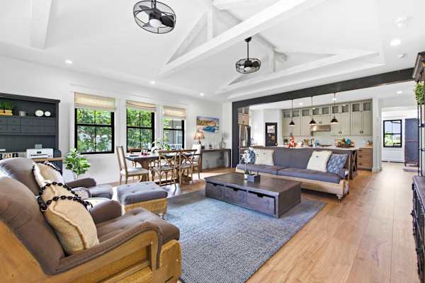 Spacious open-plan living room