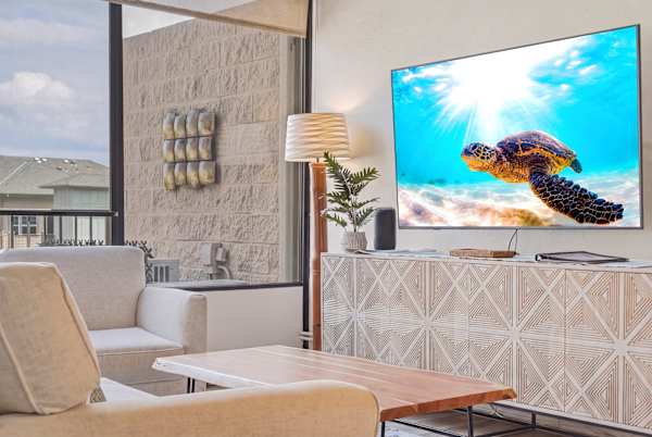 Kick back and enjoy your favorite shows on the large 58" cable TV, set in a beautifully styled living area adjacent to the lanai.