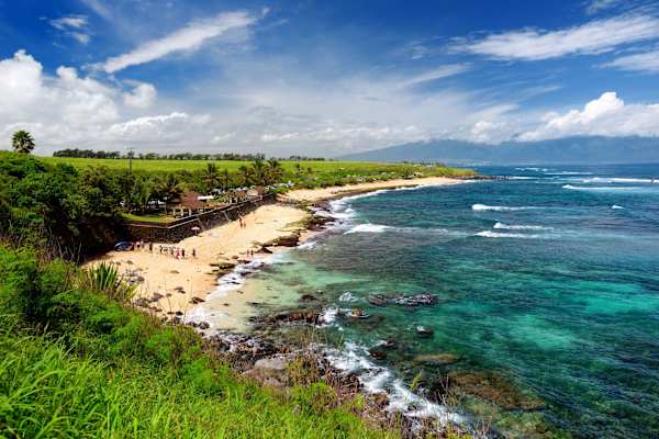 Watch world-class surfers and basking green sea turtles at Hoʻokipa Beach Park, a world-famous North Shore destination renowned for its dramatic waves and stunning coastal scenery.