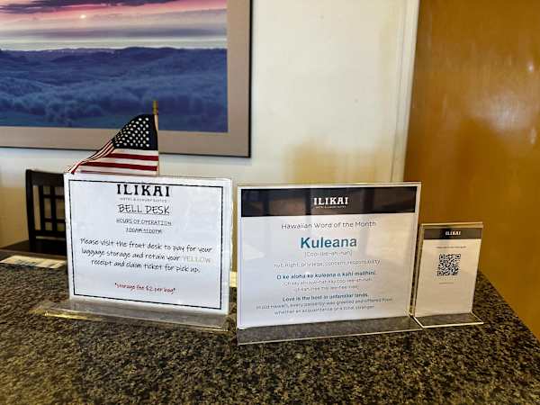 Ilikai Bell Desk Information