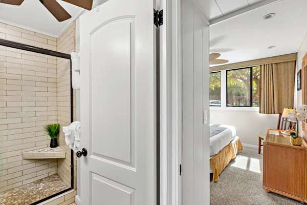 Bathroom and bedroom entries