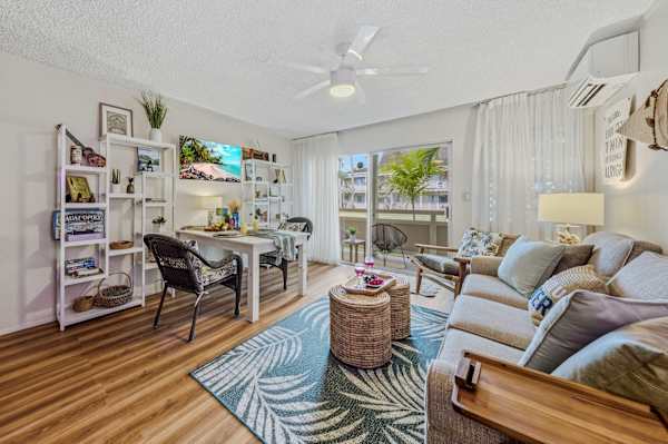 Bright Living Lounge & Dining Space with Balcony Access