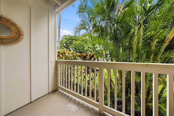 Private Lanai with Lush Palm Views