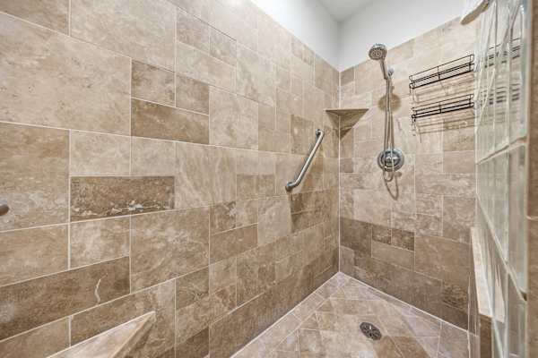 Walk-In Tile Shower with Handheld Sprayer