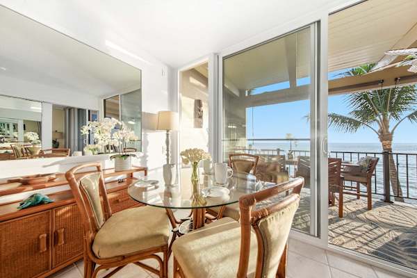 Dining area with ocean views