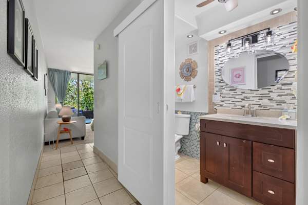 Hallway to bathroom