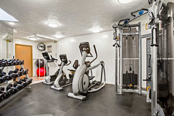 Stay active on vacation with a variety of strength training and cardio equipment ready for your daily workout!