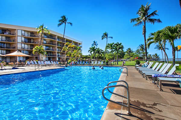 Dive into relaxation at our sparkling resort pool, surrounded by cozy sun loungers and breezy palm trees!