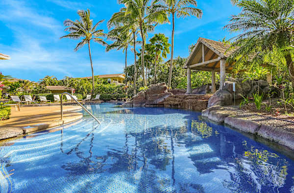 Relax pool side in Princeville