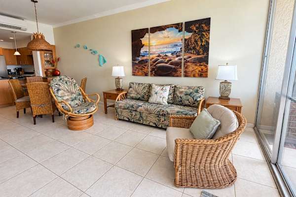 Comfortable living space with a sleeper sofa for additional guests