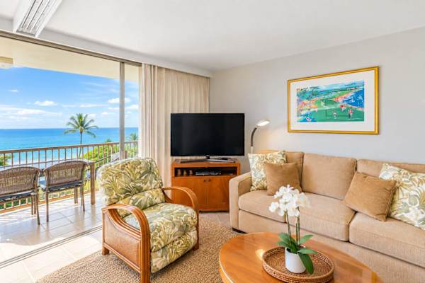 Bright Living Space with Island Charm