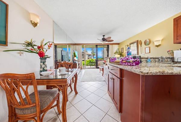 Dining area and kitchen