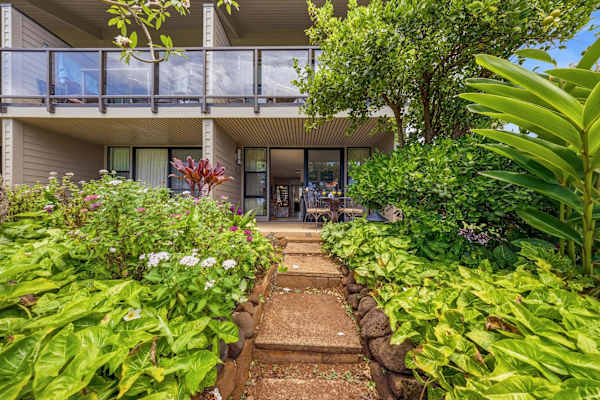 Lanai with garden vibes.