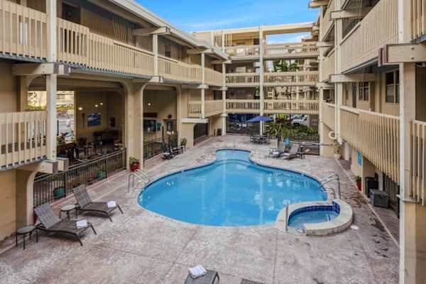 Pool and hot tub area