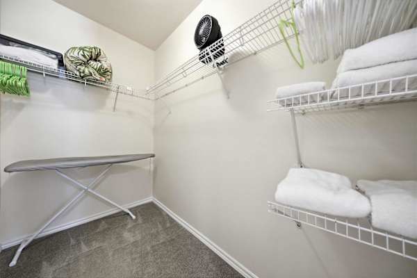 Closet space for clothes and storage