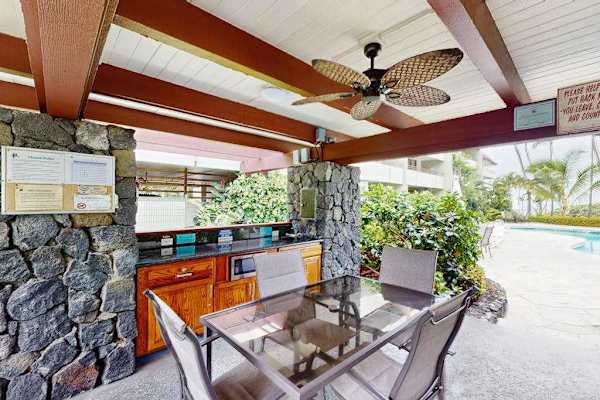 Covered outdoor dining area