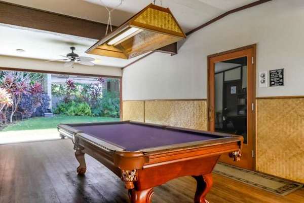 Game room with pool table