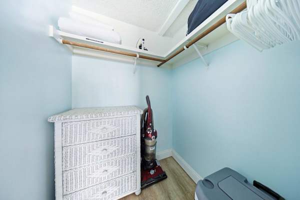 Spacious closet for storage.