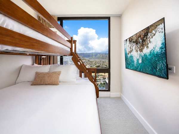 Unwind in your cozy secondary bedroom complete with a wooden twin-over-queen bunk bed.