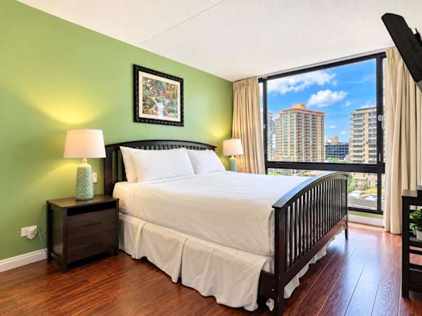 Relax in your bedroom with a king-size bed