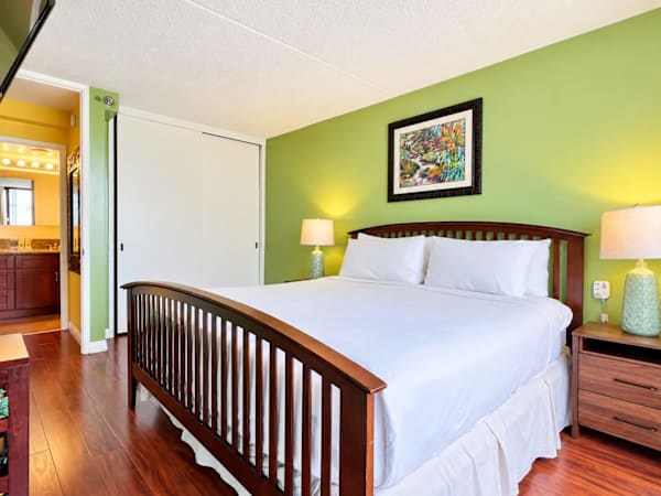 Relax in your bedroom with a king-size bed
