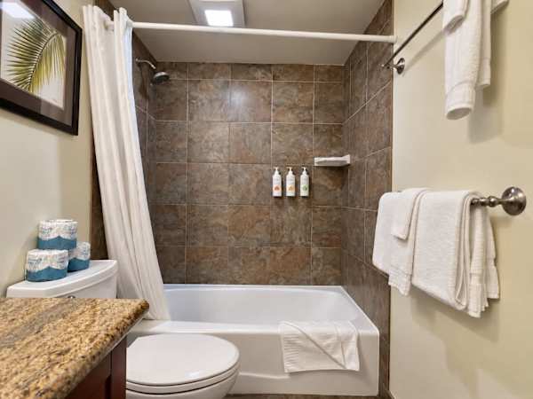 Refresh in your bathroom with a tub and shower combo.