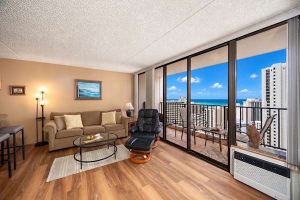 Enjoy panoramic ocean views from your balcony.