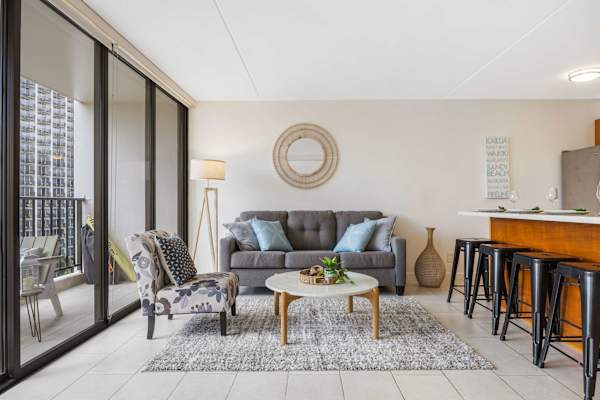 Your living area has a pull-out sleeper sofa