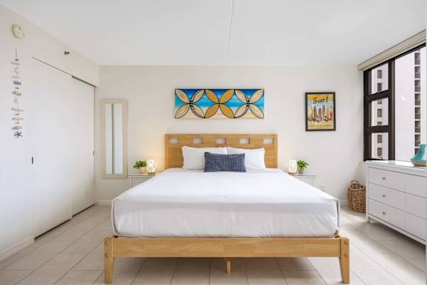 Relax in your bedroom with a king-size bed plus great views from your window.