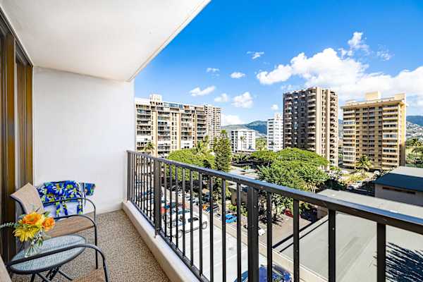 Enjoy the mountain views from the balcony