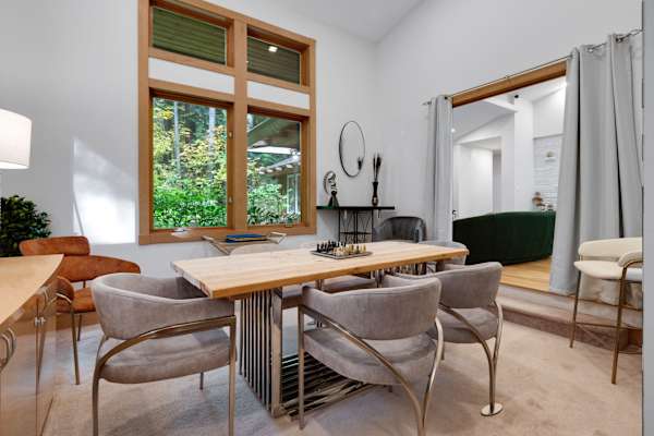Woodinville Retreat | Decks | BBQ & Fireplace 16 Make mealtimes part of the experience in this welcoming dining space.