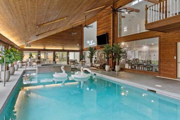 Immerse yourself in the crystal-clear waters of our expansive indoor pool, a perfect blend of relaxation and aquatic elegance.