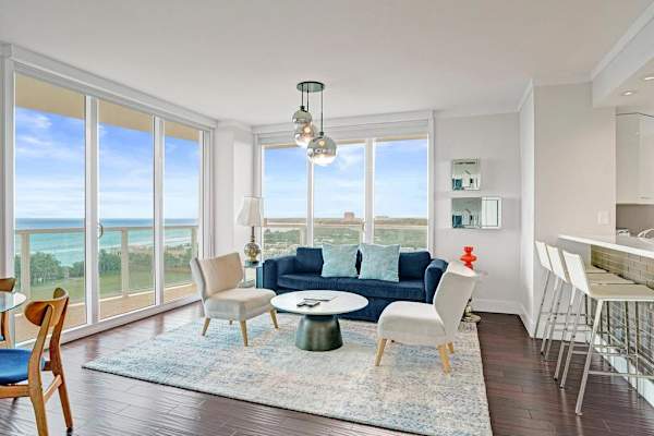 Bright Spacious 2BR Miami Retreat Balcony View